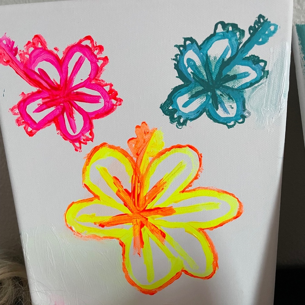 Hand painted hibiscus flower  painting
